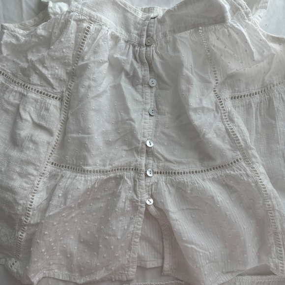 White Eyelet Ruffle Strap Tank - Picture 4 of 4